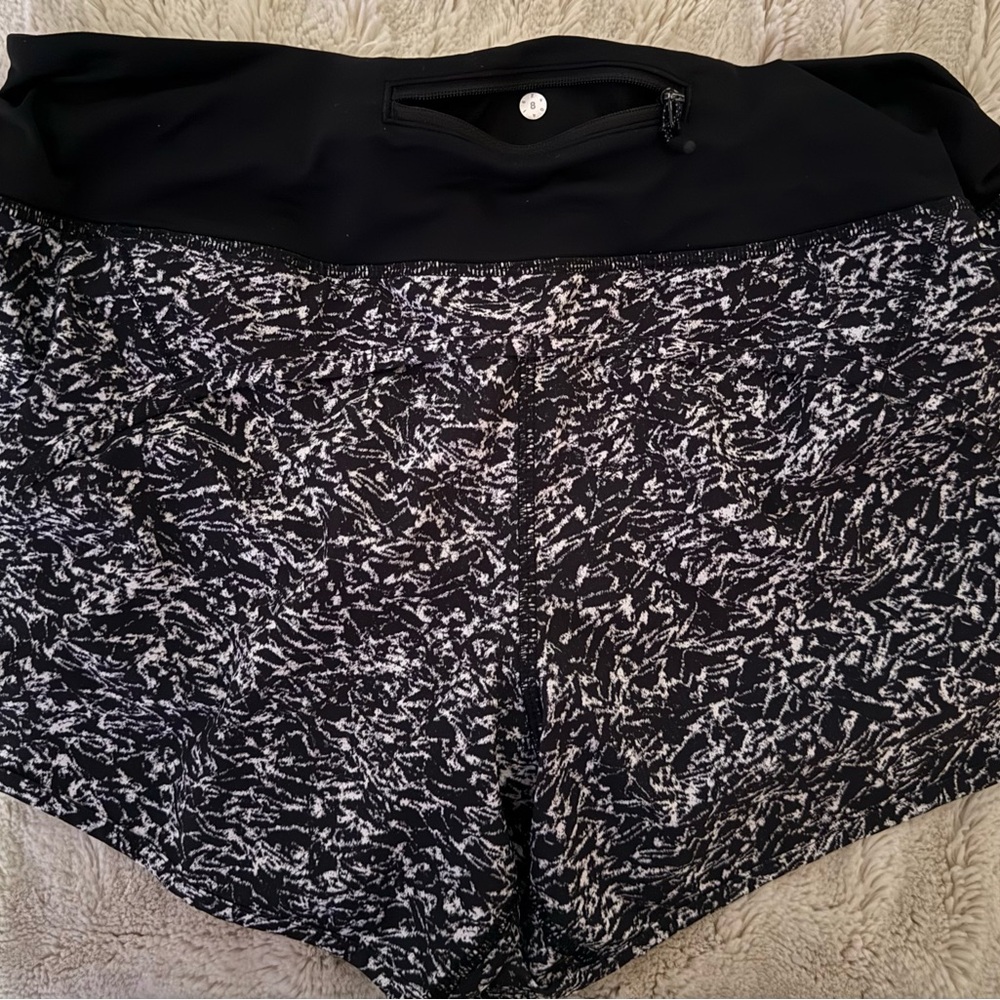 Lululemon Athletica Black and White Athletic Shorts